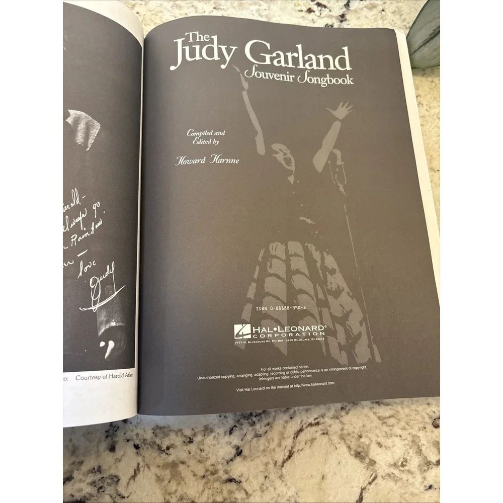 The Judy Garland Souvenir‎ Songbook Piano/Vocal/Guitar